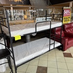 Stapelbed, zwart metaal